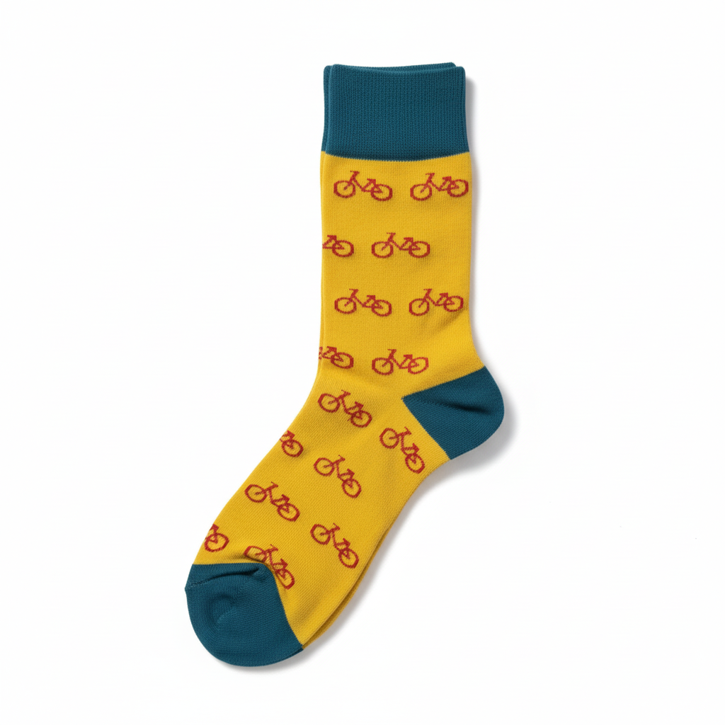 Unisex-Socken mit sportlichem Fahrradmuster