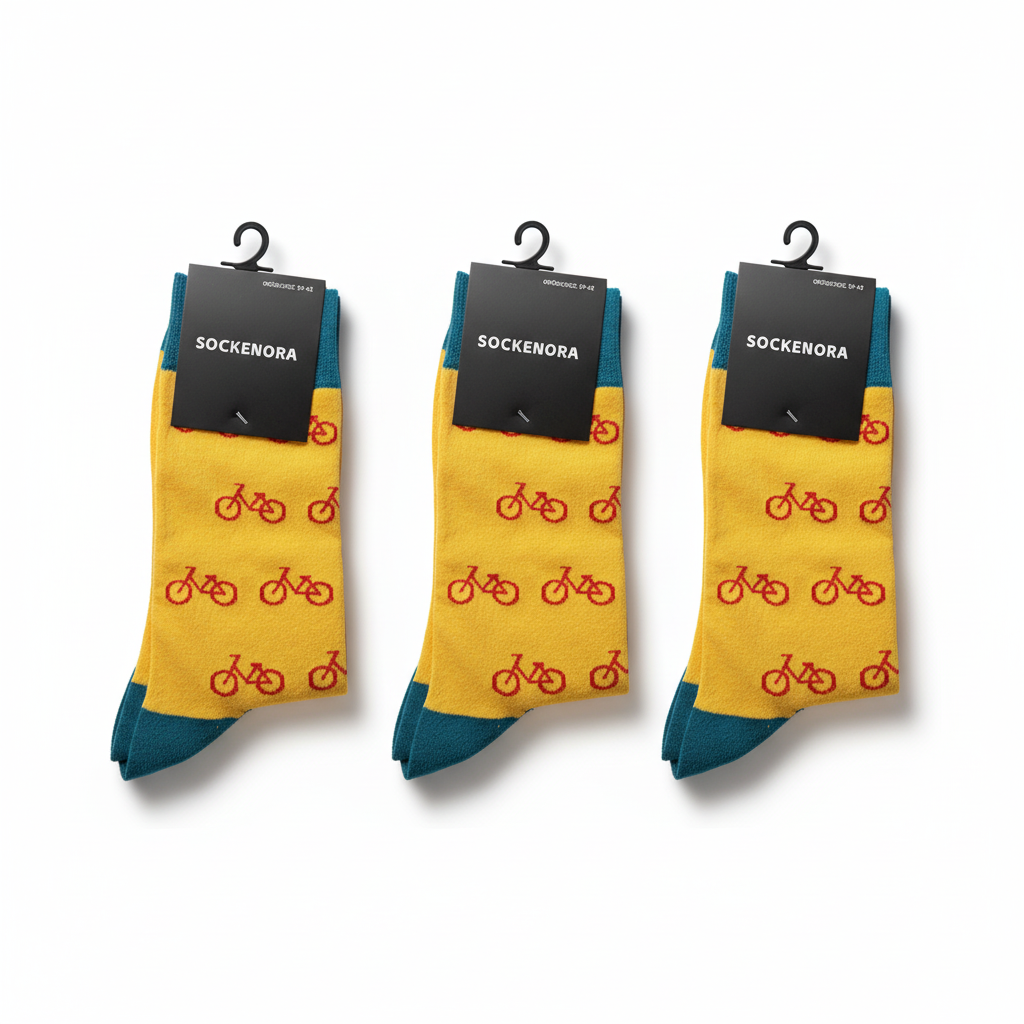 Unisex-Socken mit sportlichem Fahrradmuster