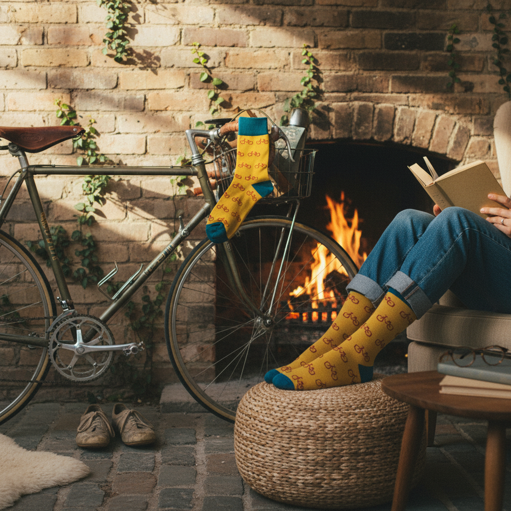 Unisex-Socken mit sportlichem Fahrradmuster