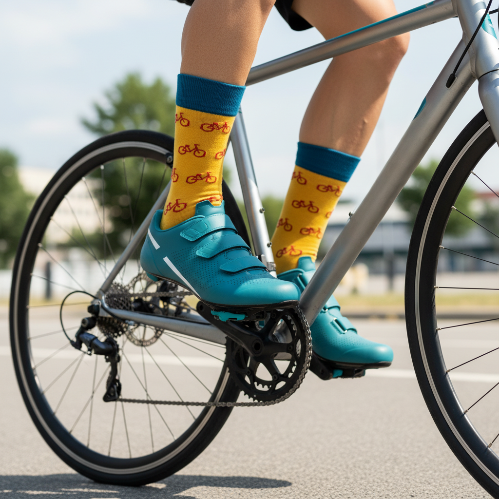 Unisex-Socken mit sportlichem Fahrradmuster