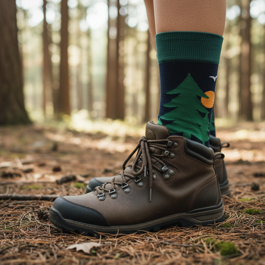 Unisex-Socken mit modernem Waldmotiv