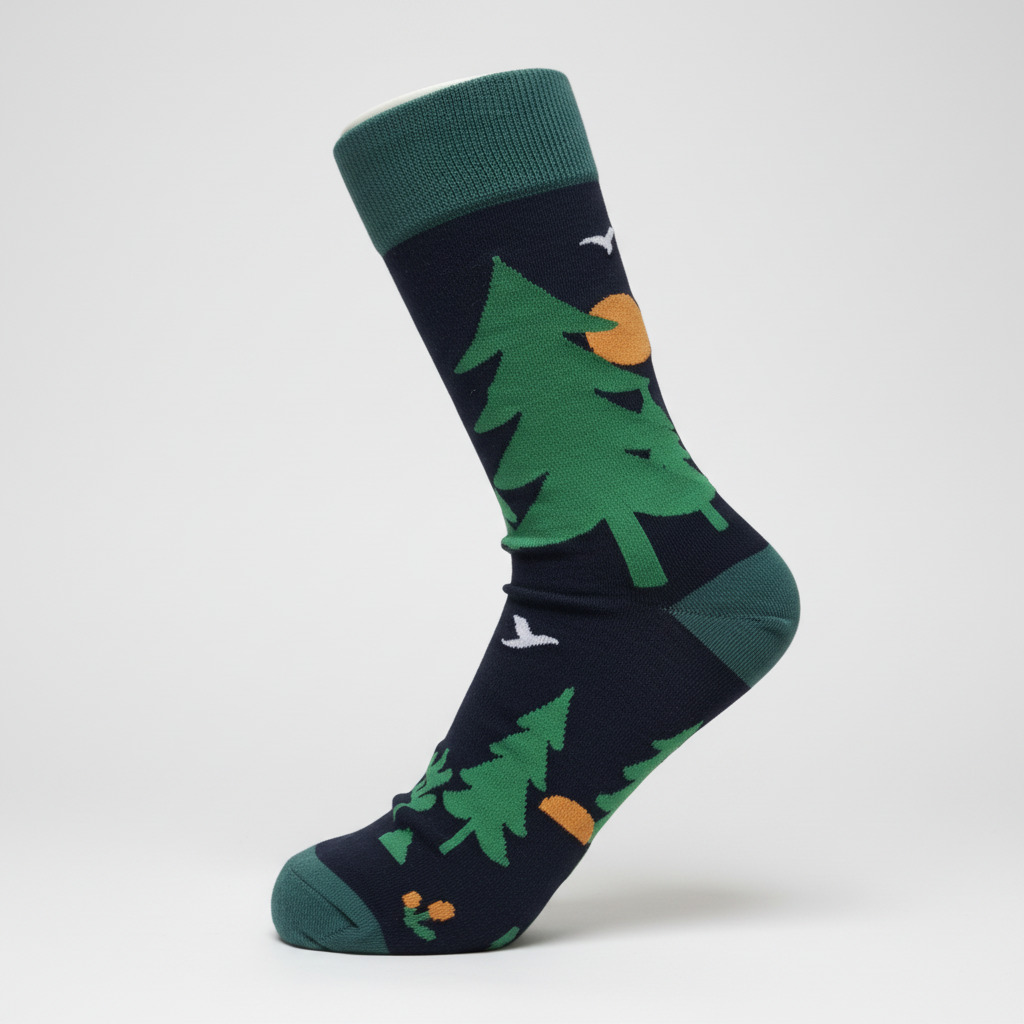 Unisex-Socken mit modernem Waldmotiv
