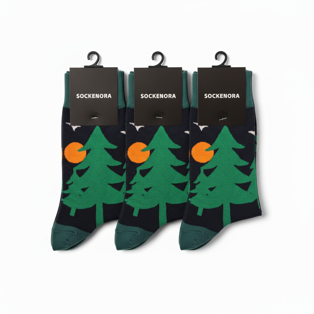 Unisex-Socken mit modernem Waldmotiv