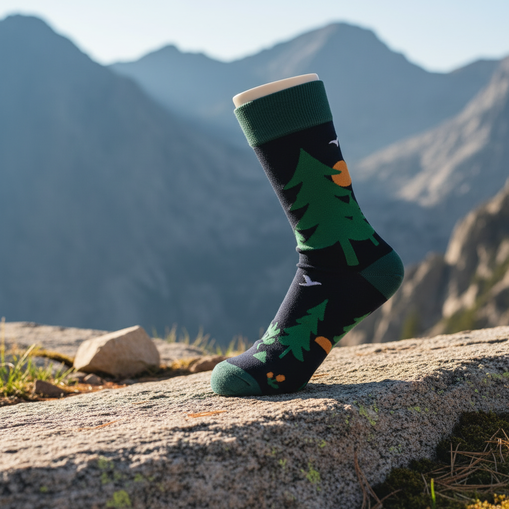 Unisex-Socken mit modernem Waldmotiv