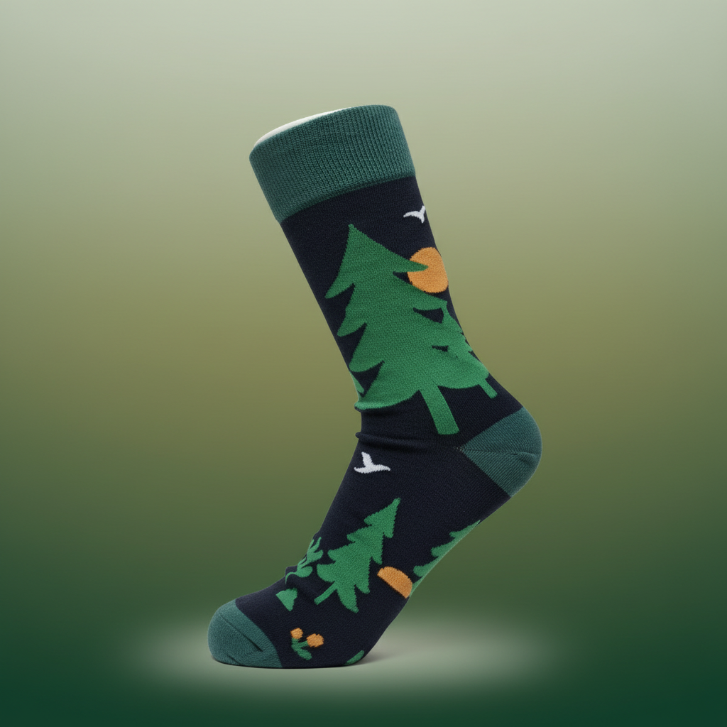Unisex-Socken mit modernem Waldmotiv