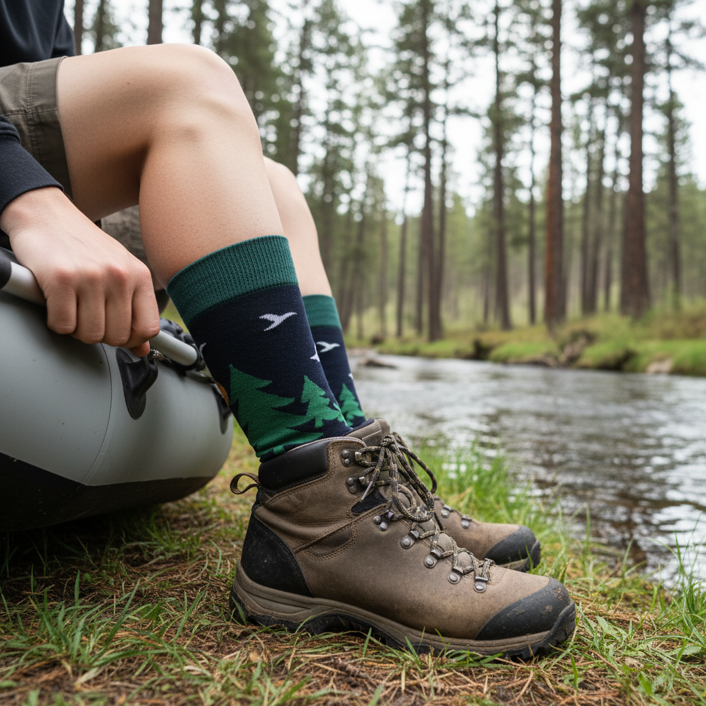 Unisex-Socken mit modernem Waldmotiv