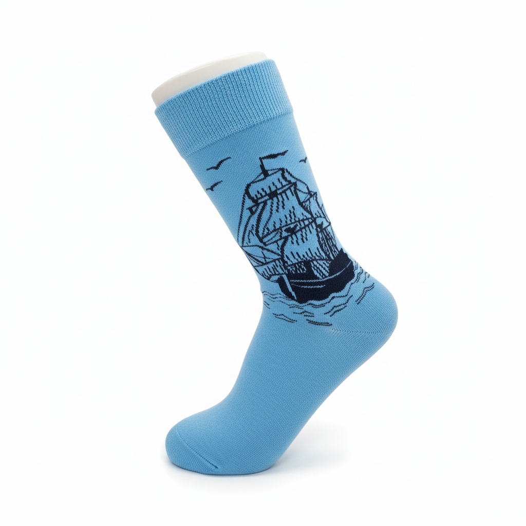Unisex-Socken mit maritimem Schiffmotiv