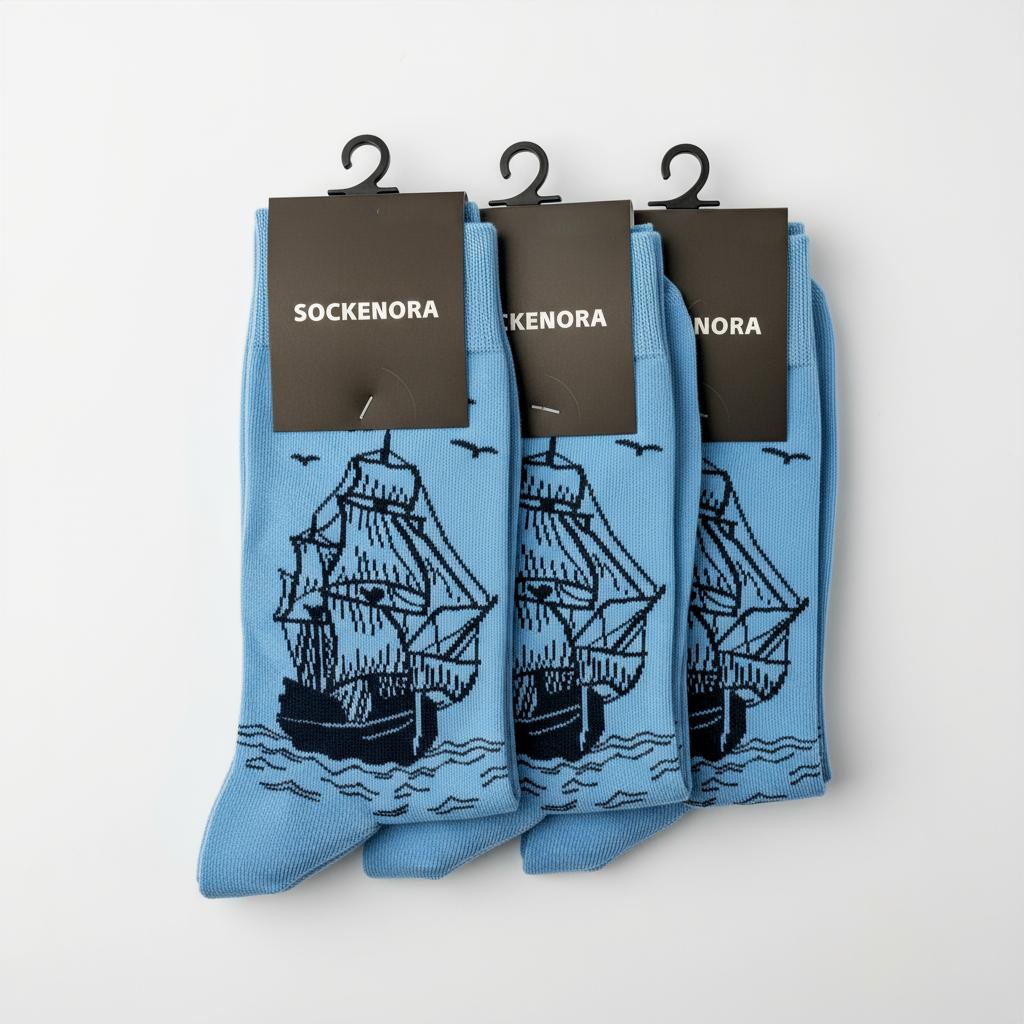 Unisex-Socken mit maritimem Schiffmotiv