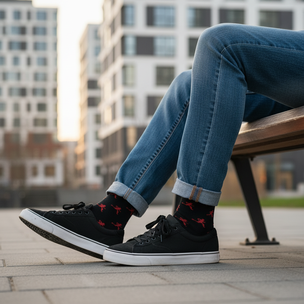 Unisex-Socken mit stylischem Laufmotiv