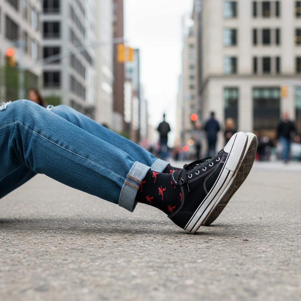 Unisex-Socken mit stylischem Laufmotiv