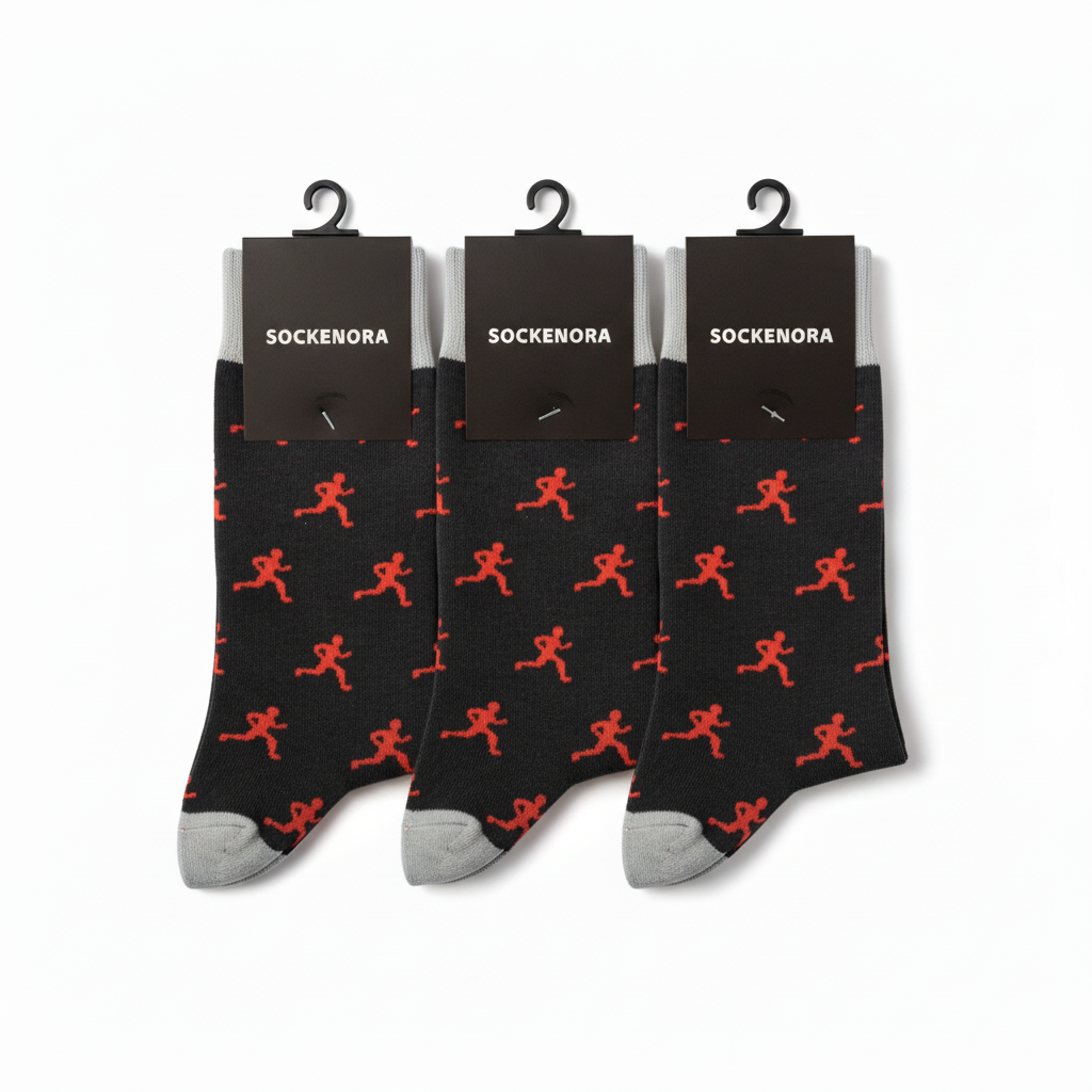 Unisex-Socken mit stylischem Laufmotiv