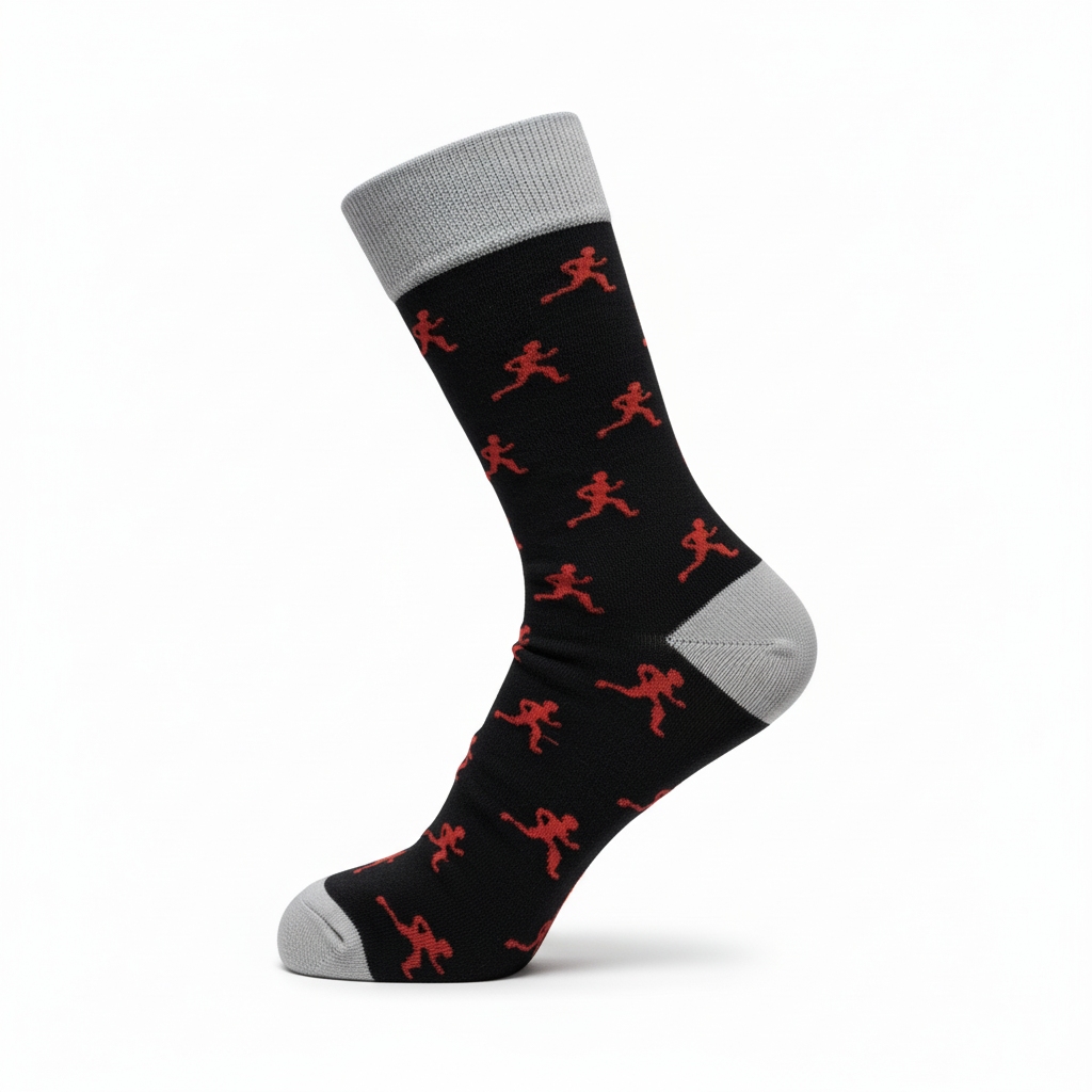 Unisex-Socken mit stylischem Laufmotiv