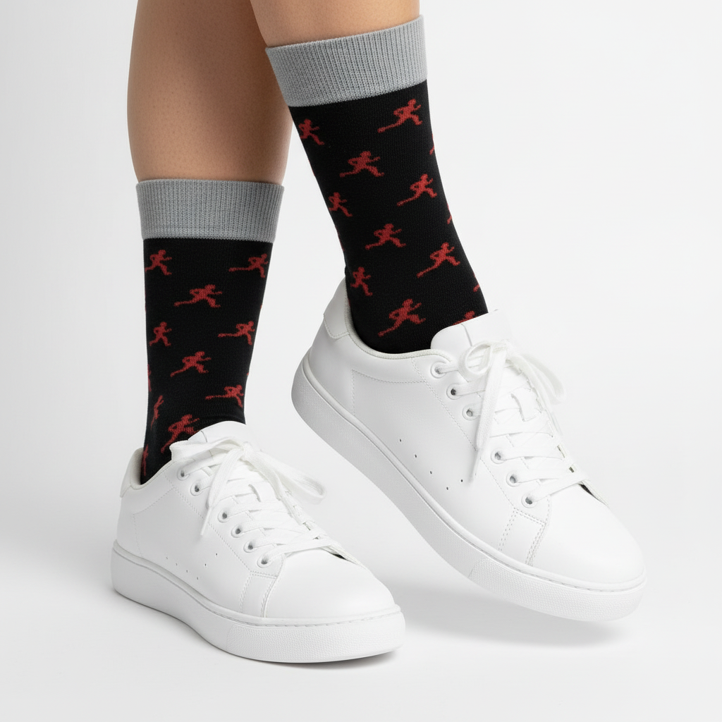 Unisex-Socken mit stylischem Laufmotiv