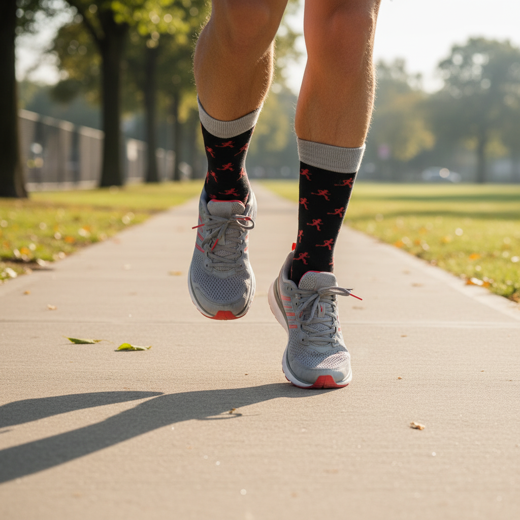 Unisex-Socken mit stylischem Laufmotiv