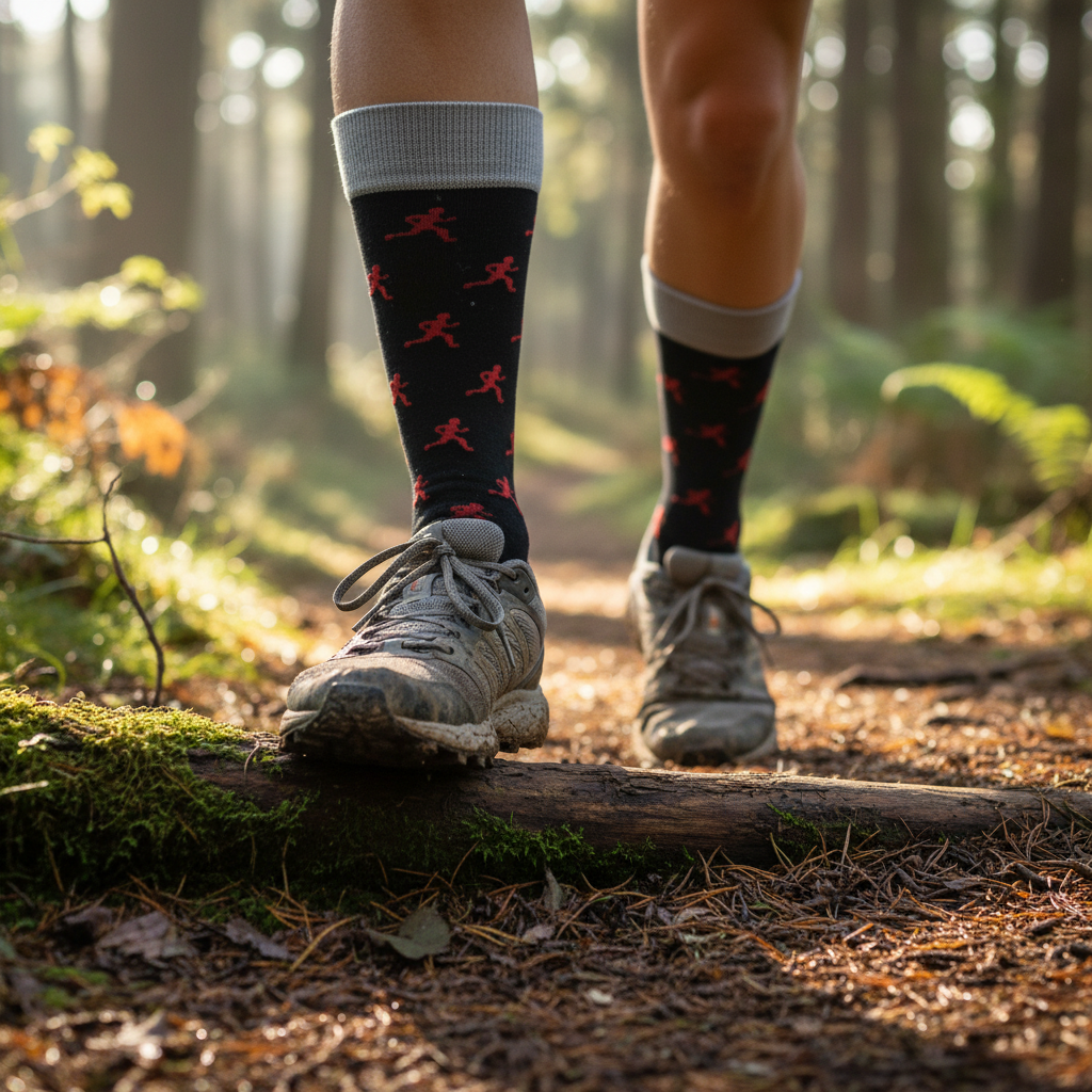 Unisex-Socken mit stylischem Laufmotiv