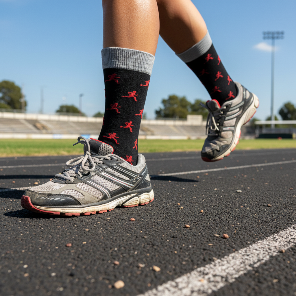 Unisex-Socken mit stylischem Laufmotiv